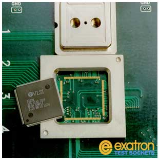 Diamond Particle Interconnect, PI, contact system for IC testing plated direclty to the PCB for contact.