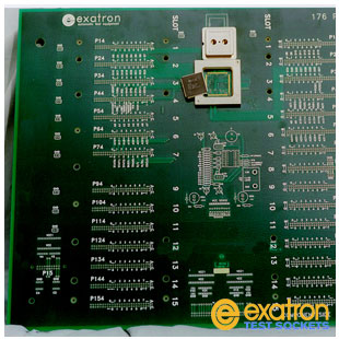 DUT Board with contact material, PI , direclty plated onto PCB.